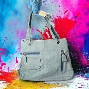 Light Blue Y2K Style Denim Shoulder Bag - “Carlie”